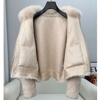 Vente en gros d'usine, manteau en laine avec col en fourrure de raton laveur naturelle, veste en fourrure véritable pour femmes, mode hiver, avec fermeture éclair