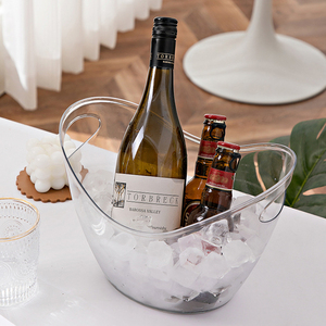 Large Capacity 4L/8L Bar <strong>Ice</strong> <strong>Bucket</strong> Wine <strong>Bucket</strong> Chiller Plastic Transparent <strong>Drink</strong> Bath Champagne <strong>Ice</strong> Cube <strong>Bucket</strong> - Product Image 2