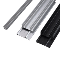 Système de rail inférieur moderne en alliage d'aluminium pour porte coulissante à deux rails, avec roulement à rouleaux et accessoires pour cuisine, salle à manger, camping-car, appartement