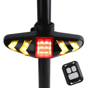 BORUiT Factory Wholesale LED Red Yellow Lights Bicycle Turn Signal Outdoor Waterproof Charging With Horn Bicycle Tail Light Kit