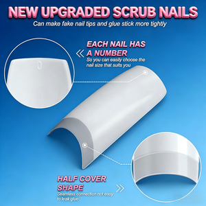500 <span class=keywords><strong>Uñas</strong></span> Postizas Cuadradas de ABS con Media Cobertura, Diseño Francés <span class=keywords><strong>en</strong></span> Forma de Luna, Transparentes, para Extensión de <span class=keywords><strong>Uñas</strong></span> y Aplicación Fácil - Product Image 2