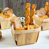 Boîtes de rangement en bois pour aliments, paniers à fruits, boîte à pain carrée en bois