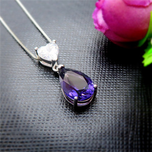 Csja — <span class=keywords><strong>pendentif</strong></span> en forme de goutte d'eau, grand <span class=keywords><strong>pendentif</strong></span> <span class=keywords><strong>rubis</strong></span> en Zircon violet, cœur, pour la fabrication de bijoux, nouvelle collection 2022 - Product Image 3