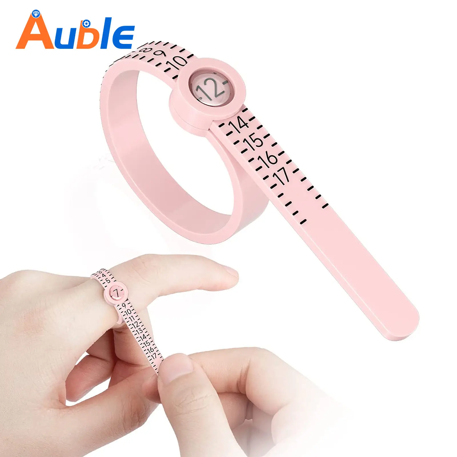 Black White Pink Us Uk EU Plastic Finger Size Band Gauge Ring Measurement Belt Adjustable Magnifier Ring Sizer for Women Men