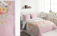Ensemble de literie moderne avec couvre-lit imprimé de fleurs, couvre-lit personnalisé en microfibre de polyester, utilisation toute saison, fabricant chinois