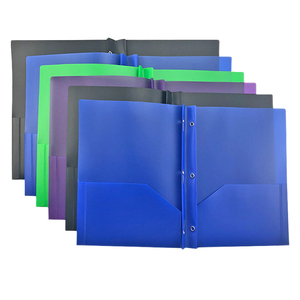 Heavy-Duty 3 Prong File <b>Folders</b> with 2 Pocket <b>Card</b> Slot Plastic PP Material 2 Pocket Prongs <b>Folders</b> with Pockets - Product Image 2