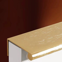 Poignées de meuble dissimulées en aluminium brossé doré, longueur personnalisée, poignées à encastrer, quincaillerie pour armoires et meubles