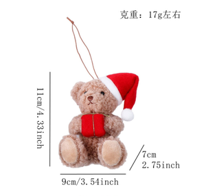 Nuova Decorazione Natalizia Pendente, Simpatico Orsetto con Cappello Rosso, Confezione Regalo Orsetto, Decorazioni Natalizie - Product Image 5