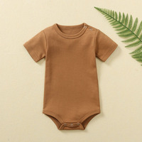 Bodys bébé unisexe ultimes et souples à manches courtes pour garçons et filles, en gaze de coton, motif uni, fermeture simple boutonnage, décontracté