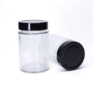 BPA मुक्त 4oz 8oz 12oz 20oz बड़े वायुरोधी ग्लास मेसन कंटेनर के साथ पैकेजिंग के लिए चांदी सोना पेंच धातु टोपी