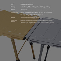 Table pliante de camping portable facile à installer 5 unités Table de camping en aluminium pour barbecue IGT avec pieds réglables