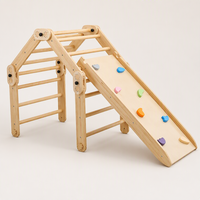 Structure d'escalade rectangulaire en bois Montessori pour enfants, ensemble pliable avec toboggan pour tout-petits, pour salon, salle de bain, cuisine