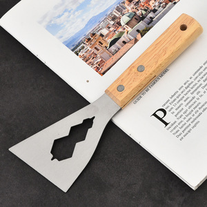 ที่ขูดสแตนเลสพร้อมด้ามไม้สำหรับทำความสะอาดผนังปูนซีเมนต์และพื้น เครื่องมือสำหรับงานปรับปรุง - Product Image 3