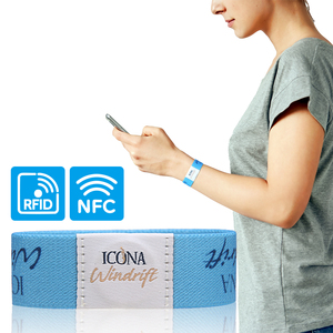 Pulsera Elástica de Tela de Poliéster con Logotipo Personalizado, Pulsera de Pago NFC con RFID para Eventos y Festivales - Product Image 1