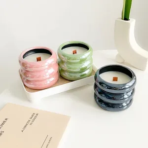 Velas de cera de gel transparente para decoración del hogar, velas perfumadas de aromaterapia/velas