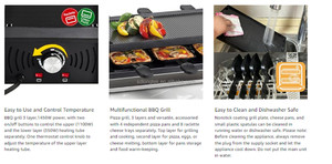 Gril <span class=keywords><strong>Raclette</strong></span> 2-en-1 Amovible pour Table, Électrique, Sans Fumée, Antiadhésif, pour Usage Domestique et Hôtelier - Product Image 4