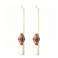 Bougie d'église pour usage à l'autel, 51% cire d'abeille pure, naturelle, longue durée de combustion, sans gouttes, sans fumée, bougies chrétiennes propres