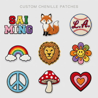 Patchs thermocollants en chenille brodés motif ours en peluche mignon, personnalisables, prix usine, faible MOQ, pour vêtements d'enfants et sacs