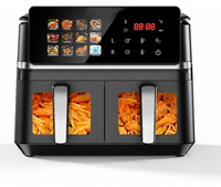 Friteuse à air numérique 12L en acier inoxydable à double panier, design moderne, économe en énergie, précise, pour usage domestique, hôtelier et commercial