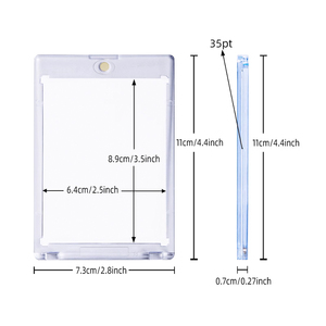 Porte-cartes magnétique transparent 35PT pour cartes de jeu, cartes à collectionner, protection des cartes, porte-cartes magnétique à une touche, Pokemoned - Product Image 3