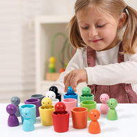 Juego de Copas de Madera para Clasificar Colores y Formas, Juguete Educativo Montessori para Niños Pequeños, Gran Venta