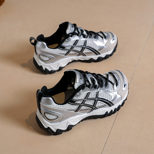 <span class=keywords><strong>Zapatillas</strong></span> Deportivas Plateadas Metálicas Retro para <span class=keywords><strong>Mujer</strong></span> 2026 - <span class=keywords><strong>Zapatillas</strong></span> Chunky de Malla Transpirable - <span class=keywords><strong>Zapatillas</strong></span> Vintage Casuales para Caminar al Aire Libre - Product Image 4