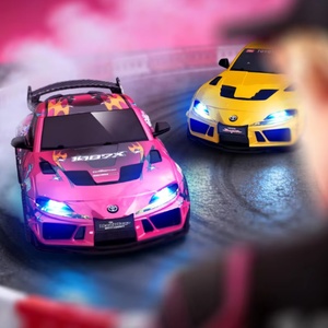 Nouvelle voiture de drift RC Supra SJY-SP4301 1:43, corps en métal moulé sous pression, 4 roues motrices, contrôle proportionnel, câble USB, portée de 50 m, mini voiture de bureau intérieure-extérieure - Product Image 4