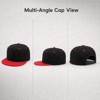 Casquette de baseball unisexe haut de gamme bicolore à visière plate 100 % coton, style décontracté, pour sport et conduite, ajustable, pour homme et femme, 3D