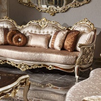Ensemble de canapés royaux, canapé de luxe de style royal victorien vintage classique, meubles en bois massif sculpté, canapé de luxe de style européen classique