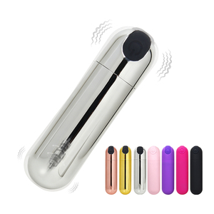 Vibratore Mini USB Ricaricabile Impermeabile in Metallo Cromato Argento, 10 Velocità, Potente Dildo Femminile per Stimolazione Clitoridea - Product Image 1
