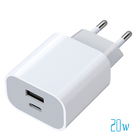 Offre Spéciale – Chargeur Mural Double Port USB-C PD 20W (CE, RoHS, Doc India, Brésil KC, UE) pour Apple iPhone 12, 13, 14, 15, 16