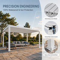 Pergola motorisée en aluminium, gazebo écologique, résistant aux intempéries et au vent, personnalisable pour balcon
