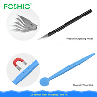 Foshio Kit d'outils d'emballage en vinyle souple pour voiture, modèle de coupe circulaire