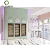 Présentoir de crème glacée en marbre moderne personnalisé pour la décoration intérieure de magasin de crème glacée au détail