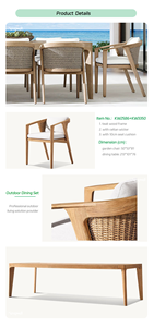 Mobilier d'extérieur moderne et luxueux pour le patio <span class=keywords><strong>Table</strong></span> à manger sectionnelle et chaises longues <span class=keywords><strong>Ensemble</strong></span> <span class=keywords><strong>table</strong></span> de <span class=keywords><strong>jardin</strong></span> en teck - Product Image 6