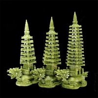 Vente en gros de pierres de guérison Feng Shui, statue de dragon tortue en jade vert naturel, pagode Wenchang, décoration pour la maison et le bureau