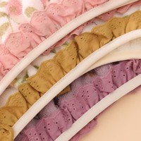 Turban de séchage rapide personnalisable en polaire corail et dentelle florale, 25x65cm, doux et confortable, très absorbant pour la maison et l'hôtel