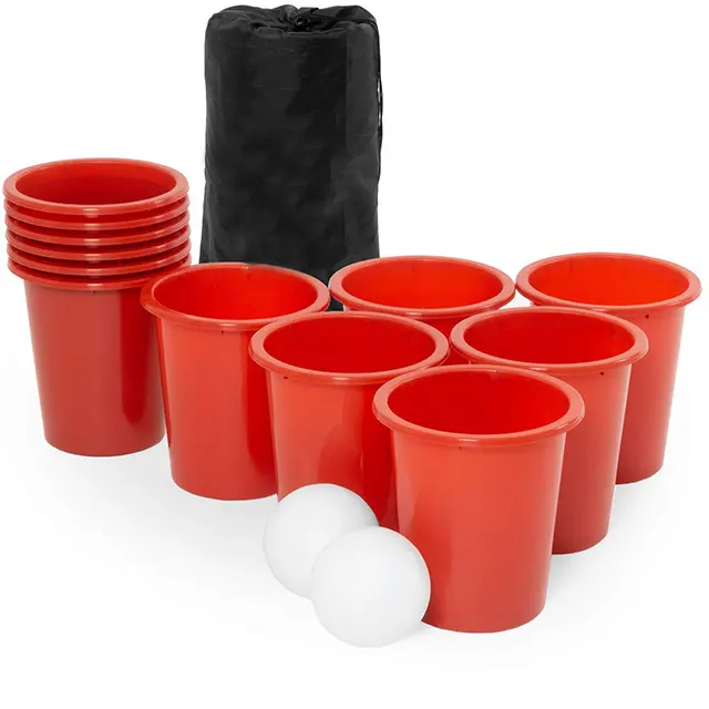 12 Buckets 2 Balls Beach Backyard Lawn Party Camping Game Giant Pong Game Set Yard Pong Outdoor Toss Beer Pong Game
