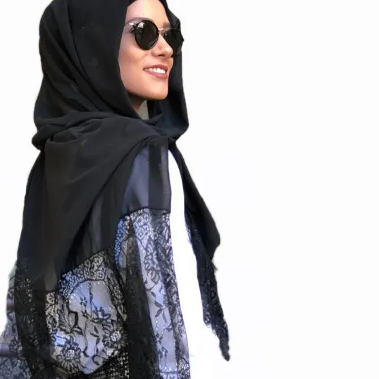 2020 Baru Muslim Elegan Wanita Selendang Solid Polos Bubble Chiffon Jilbab Ringan Maxi Bungkus Georgette Lace Potong Syal Jilbab