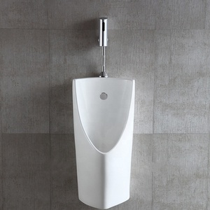 Valve de chasse urinoir murale en laiton et ABS, capteur automatique, noir - Product Image 2