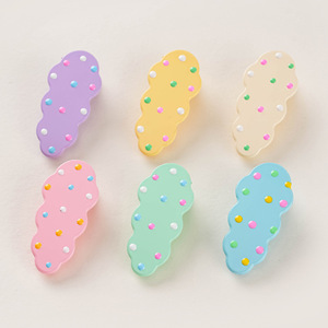 Élégante pince à cheveux coréenne en résine pour enfants, motif nuage à pois, pince à cheveux latérale colorée BB, accessoires pour étudiantes et jeunes filles - Product Image 2