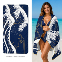 Serviette de plage en microfibre séchage rapide, anti-sable, faible MOQ 50, logo personnalisé, vente en gros directe usine