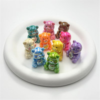 Perles en résine en vrac, motif ours 3D, avec trou vertical, pour stylo, porte-clés, fabrication de bijoux