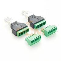 Connecteur de bornier RJ12 vers 6 broches, adaptateur RJ12 6P6C tête cristalline vers prise mâle 6 broches, câble d'extension sans soudure