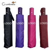 YS-3202 Parapluie pliant publicitaire personnalisé avec logo imprimé, ouverture automatique, 3 sections, idéal pour cadeaux d'entreprise et promotionnels