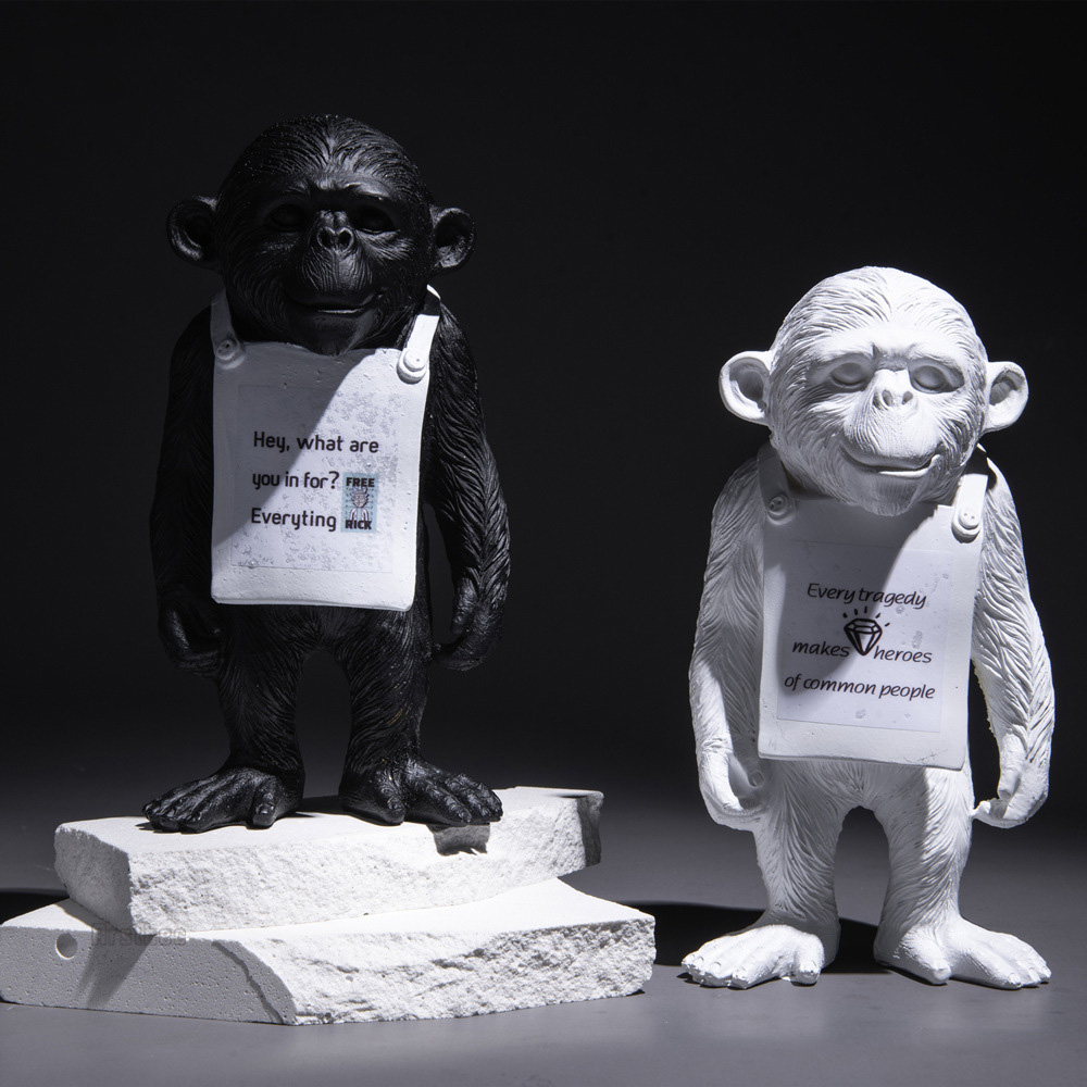 MONKEY SIGN DRIP Ver モンキーサイン バンクシー ape Sculpture “Monkey sign” from Banksy - Dope! Gallery