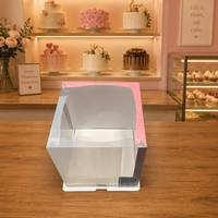 Élégante boîte cadeau à gâteau en deux parties avec fenêtre transparente – Emballage de boulangerie haut de gamme pour gâteaux d'anniversaire, de mariage et de fête