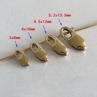 Fermoirs Mousqueton Remplis d'Or Anti-Décoloration 8/10/12mm, Boucle Perroquet pour Bijoux DIY Colliers Bracelets