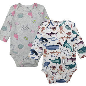 Tuta da bambino A livello A scatto Unisex abito strisciante A maniche lunghe body neonato tutina in puro cotone tinta unita - Product Image 5