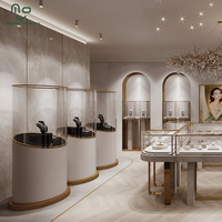 Vitrine de présentation de bijoux en bois de luxe, robuste, écologique, détachable, avec éclairage LED et miroir intégré